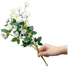 Floral M 花藝 法式迷你仿真花 薔薇, 優雅白, 1個