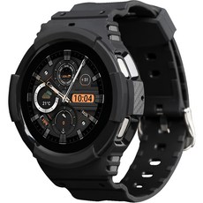 Imall Galaxy Watch 相容運動一體式側邊全包覆錶帶, 黑色, 1個