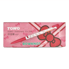 TOWO 東文 蝴蝶結中油筆 0.7, BOWKNOT, OP-103, 紅色, 24支