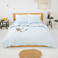 LAMINA 樂米娜 純棉素色雙人被套, 藍色