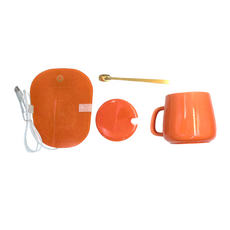 暖杯陶瓷保溫陶瓷杯墊禮盒組 五款可選, 771g, 橘色, 1盒