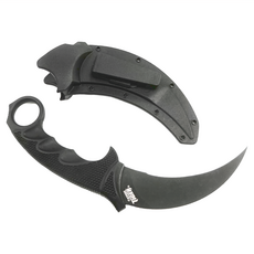 COLD STEEL 冷鋼 Steel Tiger Karambit 刀，刀刃長 4.75 英寸，日本 AUS 8A 不鏽鋼黑色塗層, CS49KSTBKBK, 1組