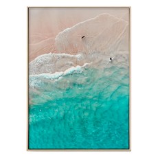陽光加勒比 海灘風景裝飾畫, 原木色