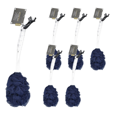 KEYTOSS 詰朵斯 Royal SPA去角質專科厚織粗感沐浴刷, 多層次褶皺更容易起泡，長柄刷構造輕鬆清潔，SGS檢測認證, 顏色隨機, 1支, 6支