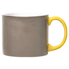 Jansen co 義式調色杯 陶瓷材質 H4.5 Ø5.5 cm 60 ml, 碳灰 + 黃色, 1個