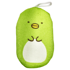 San-X 三麗鷗 卡通沐浴海綿 角落生物企鵝 柔軟 方便吊掛晾乾, 5個