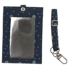 珠友文化 可調式證件繩套組 90x60mm 可橫式/直式, 花點 深藍色, 1組