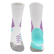 透氣機能中筒騎行襪, 58 白紫色, 1雙