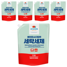ZOOM 小蘇打洗衣精補充包, 2.1L, 5包