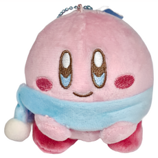 星之卡比 玩偶吊飾 12cm 水藍圍巾 可愛造型, 水藍圍巾 粉色 + 藍色, 1個