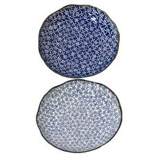 Saikai 西海陶器 日本美濃燒 造型大圓盤 兩件組 陶瓷盤, 2件組陶瓷盤, 古典菊, 1組