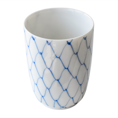 佐和陶瓷 繪網目湯吞杯 日本製 8.5 x 6cm 130ml, 1個, 白色