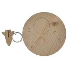 panna objects Co. Ltd 阿波羅火箭 鑰匙圈盤 楓木, 原木色, 1組