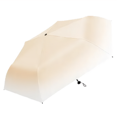 超輕量三折漸層黑膠隨身傘, 晴雨兩用, 輕便易攜, 時尚外觀, 橘子橙