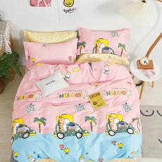 Pure One 100%純棉枕套床包組 精梳棉質 時尚花色 全包鬆緊帶 床包穩固