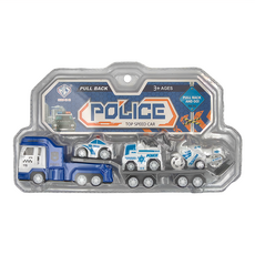 迴力警察拖車大隊玩具套裝，3+ Ages，POLICE TOP SPEED CAR, 1組