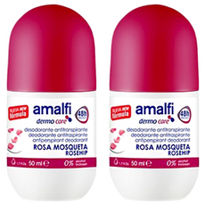 Amalfi 麝香玫瑰體香劑 48小時長效 0%Paraben防腐成分 抗異味 清新乾爽 歐洲製造, 50ml, 2瓶