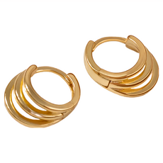 MARIGOLD 美爾朵 925純銀 MARIGOLD 三我為尊圓形耳環 KMD164 1.5cm