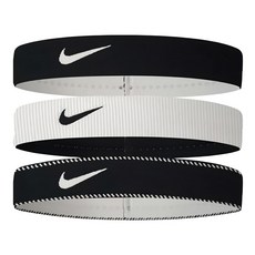 NIKE 耐吉 FLEX CLASSIC 寬版頭帶3件組, 黑色 + 白色, 1組