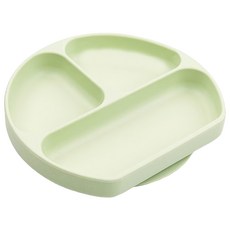 BUMKiNS 白金矽膠餐盤, 100%食品級矽膠 耐熱 -40°C~+175°C, 6個月以上適用, 20 x 17.5 x 2.5cm, 香瓜綠, 1個