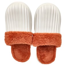 ego life 可拆卸毛絨EVA防水防滑保暖男女室內拖鞋 MS3878, 40~41, 白色, 1雙