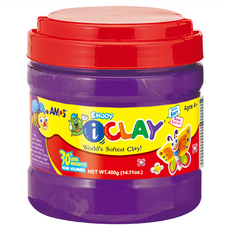 AMOS 阿摩司 i-CLAY 大容量超輕黏土，400g，世界最柔軟黏土, 紫色, 1罐