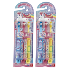 日本 BANDAI 兒童牙刷 彩虹獨角獸 呵護牙齦 趣味造型, 彩虹獨角獸 多色, 3支, 2組