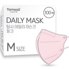 Tamsaa 日常彩色3D口罩，M Size，100入, 粉色, 1盒