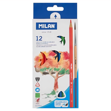 MILAN 水溶性色鉛筆, 12色, 1盒