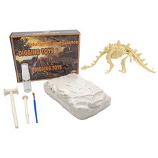 OhBabyLaugh 挖掘考古玩具 拼接 恐龍化石 劍龍, 3歲以上兒童適用, 1盒