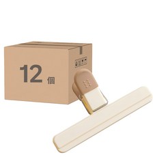 小麥購物 食物封口夾 G728 大, 奶茶色, 12個