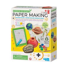 4M 造紙科學套裝 STEAM動力兒童 環保回收再生紙 美術科學工藝, 1組