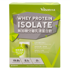 Vilson 米森 無加糖分離乳清蛋白飲 抹茶拿鐵 6包入，高蛋白低負擔，健康首選, 35g, 1盒