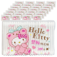 Hello Kitty 凱蒂貓 塑軸棉花棒 200支, 30包