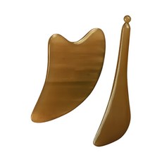 Smart Bearing 智慧魔力 天然加厚犛牛角全身適用刮痧2件組, 咖啡色, 1組