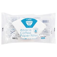 CAFEC ABACA 麻纖維梯形濾紙 1~2杯份 白色, 100張, 1包