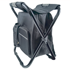 Well Life 悅生活 野營便攜雙肩背包凳, 含保溫功能 黑色, 1個