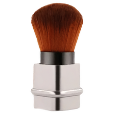 攜帶式方形伸縮腮紅刷，修容化妝補妝, 銀色, 1個