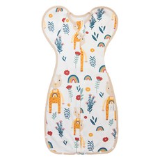 OhBabyLying 蝶型春秋薄款開釦袖成長包巾 彩虹松鼠 L號 100%棉