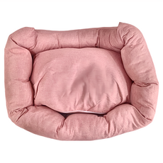 Dogfeet 聯名亞麻系舒眠床 (1100克), 53 x 43 x 21cm, 粉色, 1入