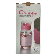 Quasi 俏比玻璃隨手瓶, 粉色, 320ml, 1個