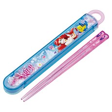 Skater 銀離子兒童筷子含收納盒, 收納盒(195 x 27 x 15mm) + 筷子(165mm), 美人魚, 1組