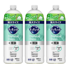 Kao 花王 Cucute 珂珂透 Natural Days 加強殺菌洗碗精補充瓶 馬鞭草 + 柑橘香, 700ml, 3瓶