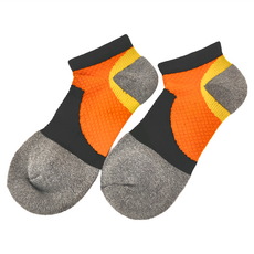 Noble Oger 竹炭登山單車機能襪 台灣製 添加竹炭纖維防臭設計, 黑藍橘, 1雙