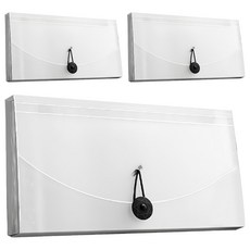 質做創品 文件夾 風琴夾 票據本3入組 E118, 透明白, 1組