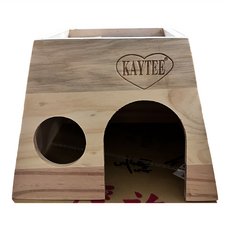 KAYTEE 木製城樓 大, 適用於兔子、寵貓、天竺鼠、寵物鼠等小動物, 60376, 1個