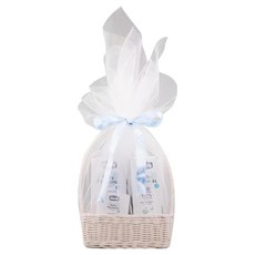 Chicco 寶貝植萃呵護提籃質感禮盒，嬰兒洗髮精200ml + 泡泡浴露200ml + 潤膚乳液200ml + 全效護膚膏100ml + 柔膚香皂100g, 1組