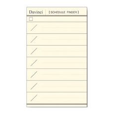 Raymay 藤井 Davinci 工作行程記錄紙卡 55x91mm, 乳黃色, 50張, 1本