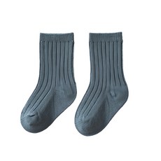 愛北鼻 兒童糖果中筒襪,霧藍,XL碼 建議年齡5~8歲,舒適親膚,台灣出貨