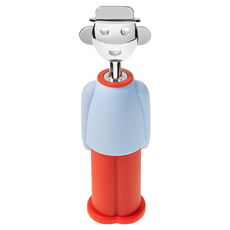 ALESSI 人物造型紅酒開瓶器 亞歷山卓 M款, 亞歷山卓 M款 銀色 + 紅色 + 藍色, 1個
